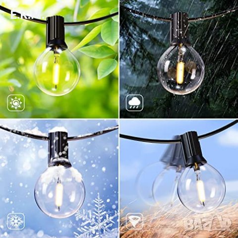 String Lights LED верига 25 крушки за парти украса празнични светлини декорация рожден ден сватба 9м, снимка 3 - Декорация за дома - 39255327