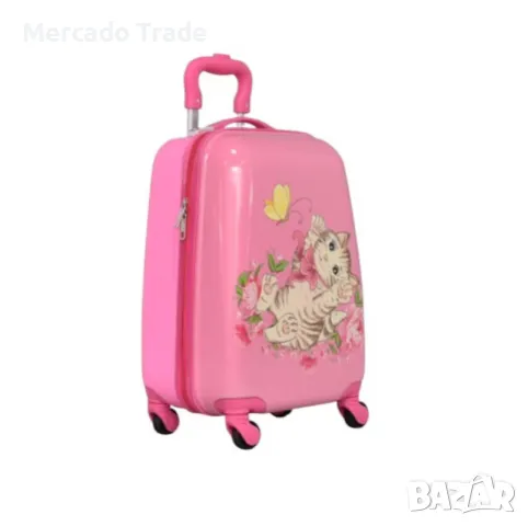 Детски куфар Mercado Trade, Поликарбон, Коте с пеперуда, снимка 2 - Раници - 48056149