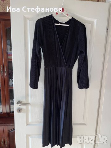 Wow Нова елегантна дълга плисирана рокля плисирана черна официална парти коктейлни рокля плисе рипс 