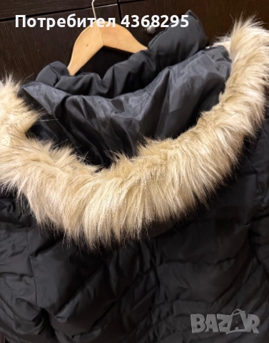 Черно зимно яке с качулка, снимка 5 - Якета - 53614895