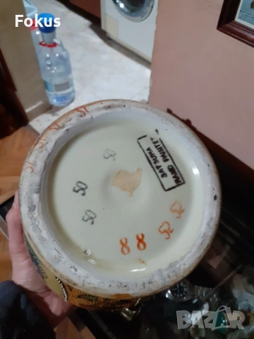 Сатцума Satsuma стара голяма ваза буркан порцелан печат, снимка 5 - Антикварни и старинни предмети - 53357866
