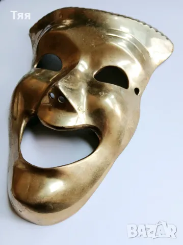Бронзова театрална маска, снимка 6 - Колекции - 50251258