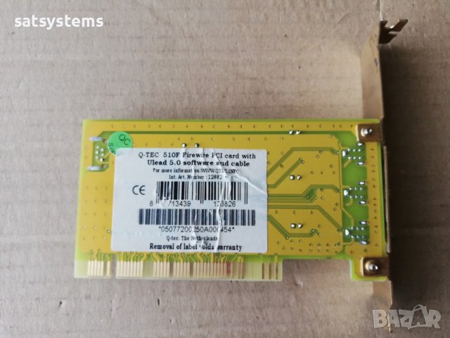 PCI 3-Port 1394 FireWire Adapter Card Q-TEC 510F v3.0 , снимка 7 - Други - 40214775