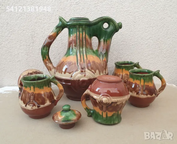 Битов керамичен сервиз за вино, снимка 3 - Сервизи - 48558540