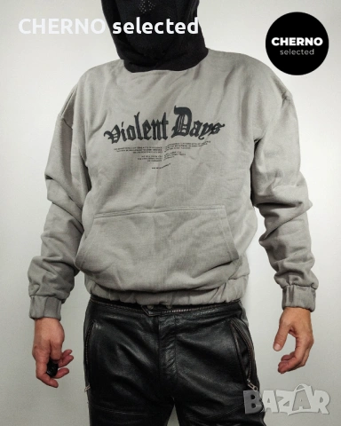 Мъжки суичър с качулка NO BYSTANDERS Oversized Hoodie – размер L•XL – Нов с етикети, снимка 12 - Суичъри - 53850626