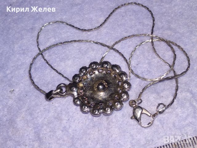 СРЕБРИСТО ВИНТИДЖ АРТ КОЛИЕ с МЕДАЛЬОН с ИСКРЯЩИ ФАСЕТИРАНИ КРИСТАЛИ 31797, снимка 10 - Колиета, медальони, синджири - 41682647