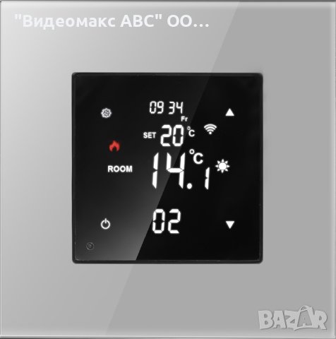 Смарт WiFi термостат LUX-ON,Сензорен екран,управление TuyaSmartApp, Стъклена рамка, БЯЛ,ЧЕРЕН,СИВ, снимка 3 - Ключове, контакти, щепсели - 40505872