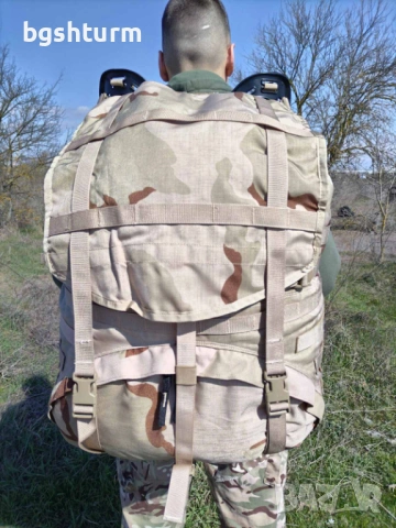 Заглавие: Оригинална Военна Раница САЩ - MOLLE II Large Rucksack (3-Color Desert), снимка 15 - Раници - 53839495
