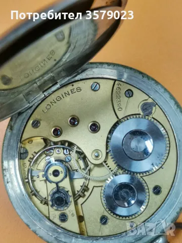 Стар сребърен джобен часовник Longines, снимка 6 - Други ценни предмети - 45508775