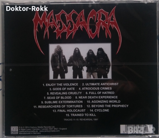 Massacra – Enjoy The Violence 1992 (2014, CD), снимка 2 - CD дискове - 44683906