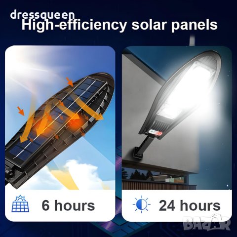 Външна соларна лампа с датчик на движение, снимка 12 - Соларни лампи - 41809129