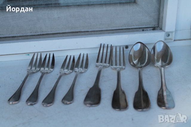 Лот посребрени вилици и лъжици 