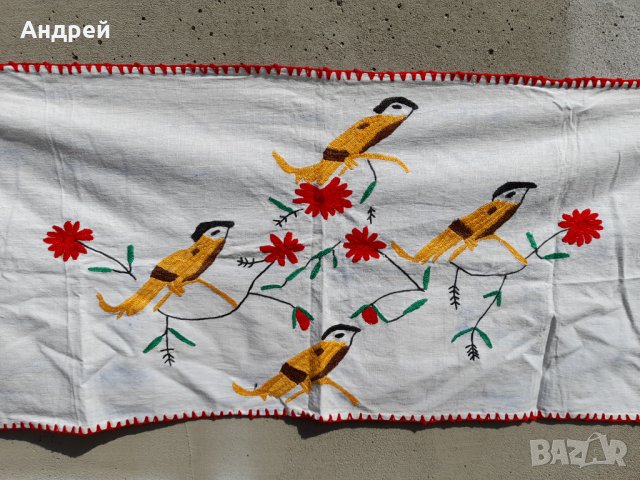 Старинен бродиран ковьор,покривка за стена #142, снимка 3 - Антикварни и старинни предмети - 34018249