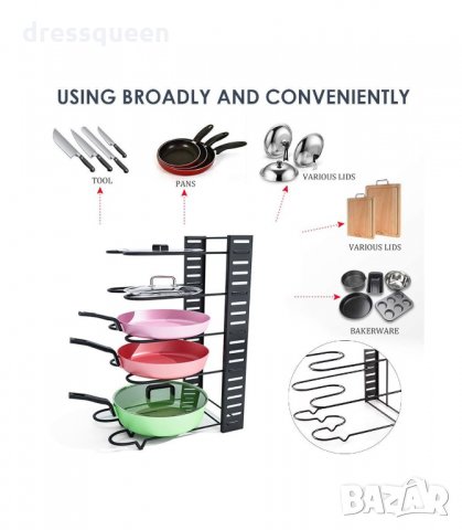 2993 Кухненски органайзер за тенджери и тигани, снимка 5 - Аксесоари за кухня - 34257860