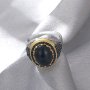 Мъжки пръстен с оникс, посребрен, снимка 2
