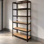 Метален поцинкован стелаж с 6 рафта – 1050 кг товароносимост, 200×90×40 см, черен, снимка 1