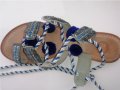 Уникални Gioseppo сандали с пискюли + подарък блузка в подходящо синьо, снимка 4