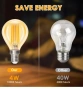 Ретро крушки E14 LED с нажежаема жичка, 2700K топло бяла светлина, 4W (40W), пакет от 6 броя, снимка 5