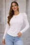 Дамска блуза в бяло с дълги бухнали ръкави, снимка 1