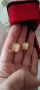 обеци от медицинска стомана с 18к златно покритие , снимка 1 - Обеци - 44296963