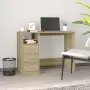 vidaXL Бюро с чекмеджета, сонома дъб, 102x50x76 см, инженерно дърво, снимка 2