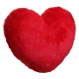 Декоративна зимна възглавница във форма на червено пухкаво сърце – 35x32см, снимка 1