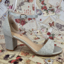 Официални дамски обувки на ток в сребрист цвят модел: 2088-58 silver, снимка 1 - Сандали - 44741639