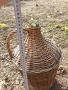 Стара стъклена дамаджана оплетена с ратан, снимка 6