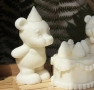 3d изправено Мече с празнична шапка силиконов молд форма фондан шоколад смола гипс свещ, снимка 2