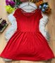 Червена рокля с дантела Н&М, снимка 1 - Рокли - 41592569