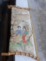 Стара китайска висяща картина върху коприна подпис, снимка 2
