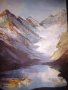 Красива картина маслени бои в/у платно "Рилско езеро" '94, снимка 5