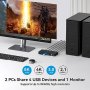 Нов превключвател за 2 компютъра Споделят 1 монитор и 4 USB 3.0 Аксесоар лаптоп част Хъб, снимка 4