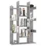 vidaXL Шкаф библиотека, бетонно сив, 86x25,5x140 см, инженерно дърво, снимка 6