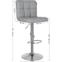 ПРОМОЦИЯ Бар столове с регулируема височина и дамаска от PU кожа, к-кт от 2 бр. SONGMICS LJB64G, снимка 4