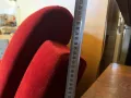 Червен фотьойл с текстилна тапицерия, снимка 4