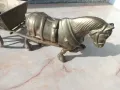 Бронзов кон с каручка, снимка 2