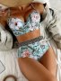 Дамски моден бански костюм от две части с принт на цветя, 2цвята , снимка 7