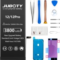 Батерия JUBOTY 3800mAh за iPhone 12/12Pro, Li-ion с професионален комплект инструменти, снимка 1 - Оригинални батерии - 44462774