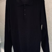 Черна блуза с копчета копринен трикотаж Германия, снимка 2 - Блузи - 44457864