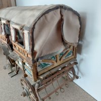 Стар макет на стара уестърн закрита каруца''Old Covered Wagon'', снимка 7 - Антикварни и старинни предмети - 41625640