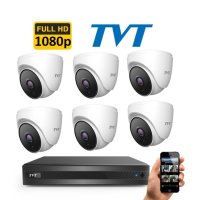 TVT FULL-HD Комплект с 6 FULL-HD TVT IR камери за вътрешен монтаж и хибриден DVR TVT, снимка 1 - Комплекти за видеонаблюдение - 41042032