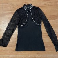 Дамска блуза с перли, снимка 1 - Блузи с дълъг ръкав и пуловери - 38975531