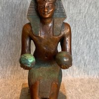 Бронзова статуетка на Тутмос IV, снимка 6 - Антикварни и старинни предмети - 40350687