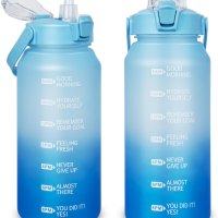 DEARRAY 2 литрова тританова спортна бутилка за вода със сламка, снимка 2 - Други стоки за дома - 42642945