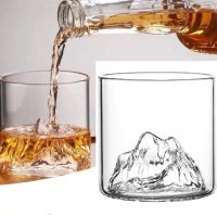 2бр Ефектна триизмерна чаша за уиски планина, снимка 1 - Чаши - 41503010