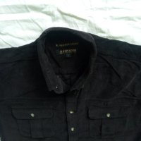 Черна риза - ситно кадифе, снимка 5 - Ризи - 36343443