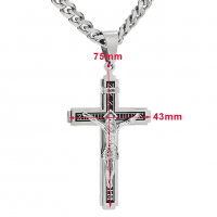 Кръст Колие Иисус Христос Разпятие - Silver, снимка 4 - Колиета, медальони, синджири - 36347323