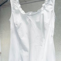 Бяла рокля BENETTON, памук, снимка 3 - Рокли - 41616341