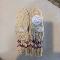 Ръчно плетени бебешки чорапи от вълна, ходило 10 см., снимка 1 - Бебешки чорапи - 39806981